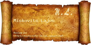 Miskovits Lajos névjegykártya